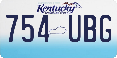 KY license plate 754UBG