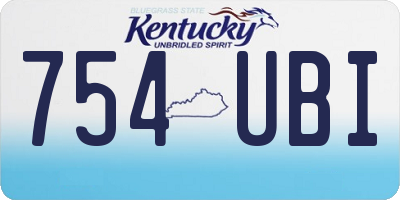 KY license plate 754UBI