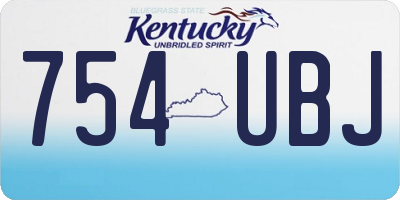 KY license plate 754UBJ