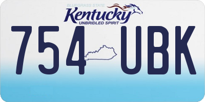KY license plate 754UBK