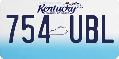 KY license plate 754UBL