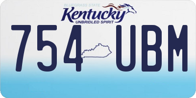 KY license plate 754UBM