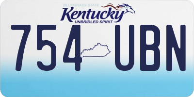 KY license plate 754UBN