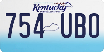 KY license plate 754UBO