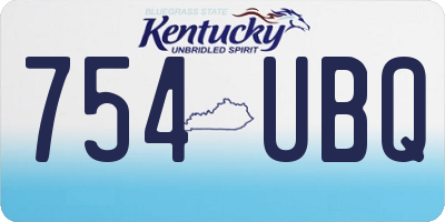 KY license plate 754UBQ