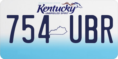 KY license plate 754UBR