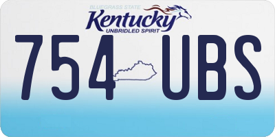 KY license plate 754UBS