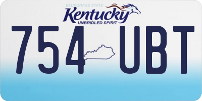 KY license plate 754UBT