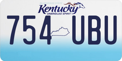 KY license plate 754UBU