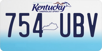 KY license plate 754UBV