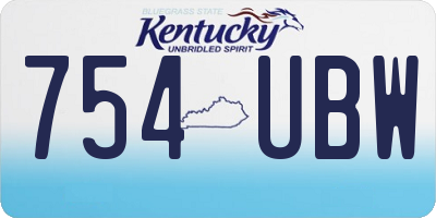 KY license plate 754UBW