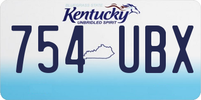 KY license plate 754UBX