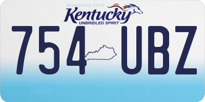 KY license plate 754UBZ