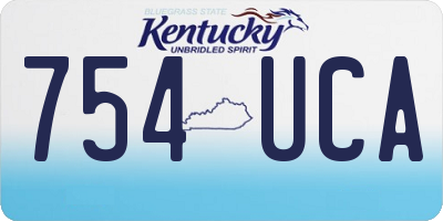 KY license plate 754UCA