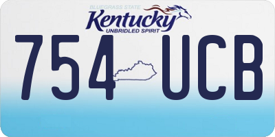 KY license plate 754UCB