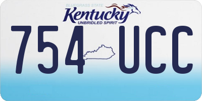 KY license plate 754UCC