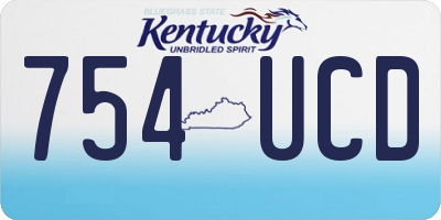 KY license plate 754UCD