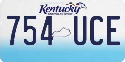 KY license plate 754UCE