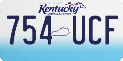 KY license plate 754UCF
