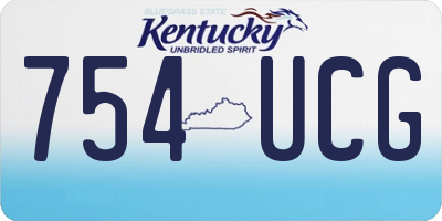 KY license plate 754UCG