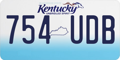 KY license plate 754UDB