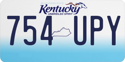KY license plate 754UPY