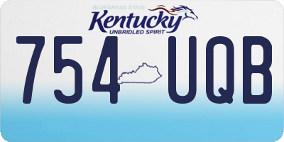 KY license plate 754UQB