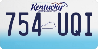 KY license plate 754UQI