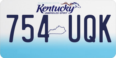 KY license plate 754UQK