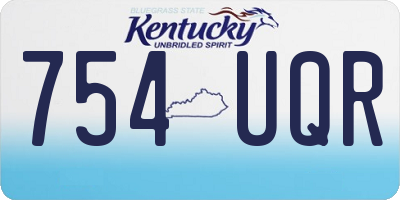 KY license plate 754UQR