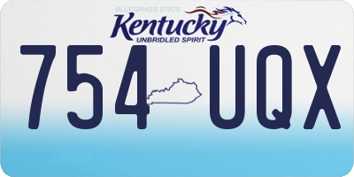 KY license plate 754UQX