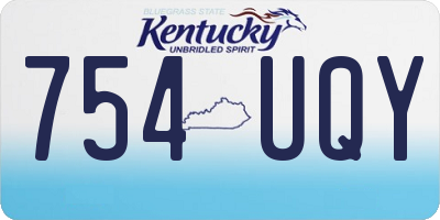 KY license plate 754UQY