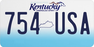 KY license plate 754USA