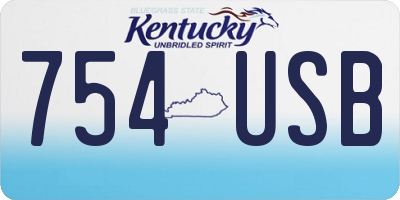 KY license plate 754USB