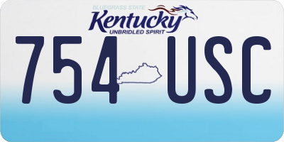KY license plate 754USC