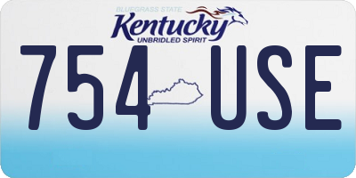 KY license plate 754USE