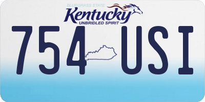 KY license plate 754USI