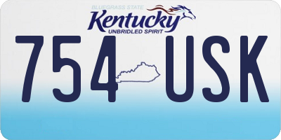KY license plate 754USK