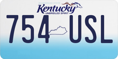 KY license plate 754USL