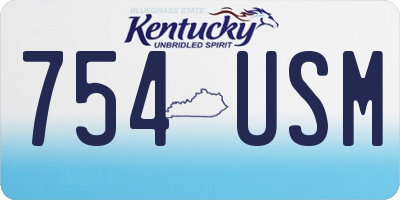 KY license plate 754USM
