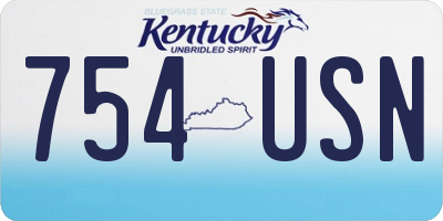 KY license plate 754USN