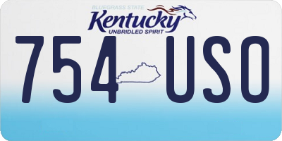 KY license plate 754USO
