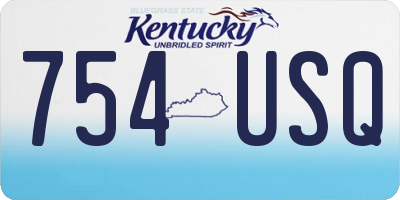KY license plate 754USQ