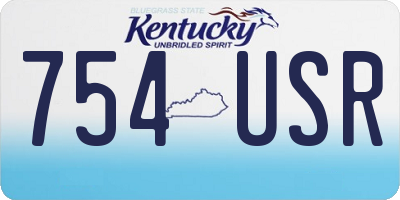KY license plate 754USR