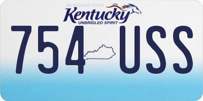 KY license plate 754USS