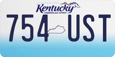 KY license plate 754UST