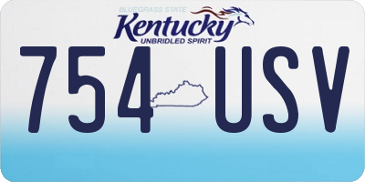 KY license plate 754USV