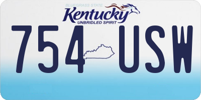 KY license plate 754USW