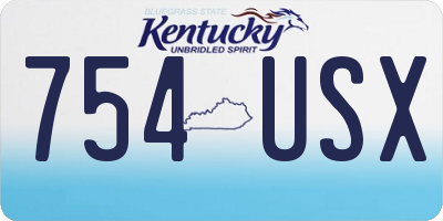 KY license plate 754USX