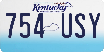 KY license plate 754USY